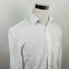 Calvin Klein 15 15.5 34/35 Active Performance Dress Shirt White Regular Fit