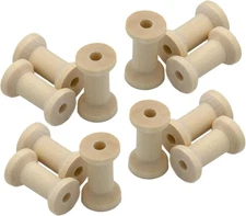 Empty Thread Wooden Spools, 20Pcs Unfinished Wooden Spools for Crafts and Sew...