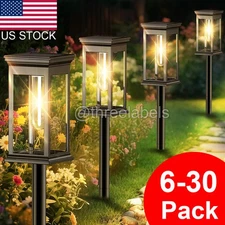 6-30 Pack Solar Garden Lights Outdoor Waterproof Landscape LED Lights Pathway US