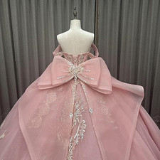 Sparkly Bow Quinceanera Dresss Prom Sweet 15 16 Detachable Dress Accessories