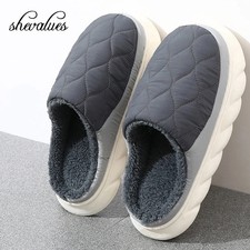 Shevalues Winter Men Slippers New Warm Home Fur Slippers Women Indoor Bedroom Pl