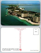 Cancun Mexico Hotel Zone Lagoon Aerial Postcard