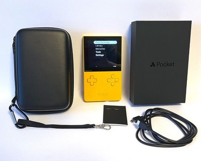 Analogue Pocket Dandelion Yellow   Clean, Lightly Used, Complete w Case & Cable