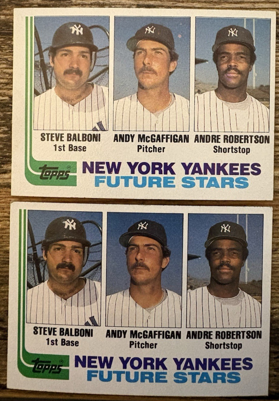 (2) STEVE BALBONI 1982 Topps RC LOT! #83 New York Yankees ROOKIE! NRMT
