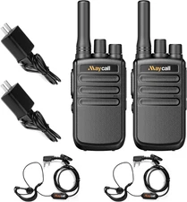 MC-558 2 Pack Walkie Talkies Two Way Radios for Adults with Earpieces 1200Mah On