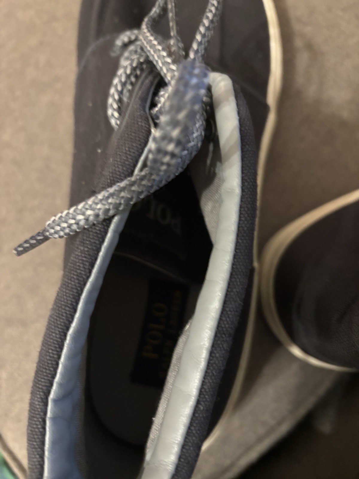 LOTTO Polo Ralph Lauren casual alla caviglia Federico scarpe stringate tela uomo blu taglia 14 D