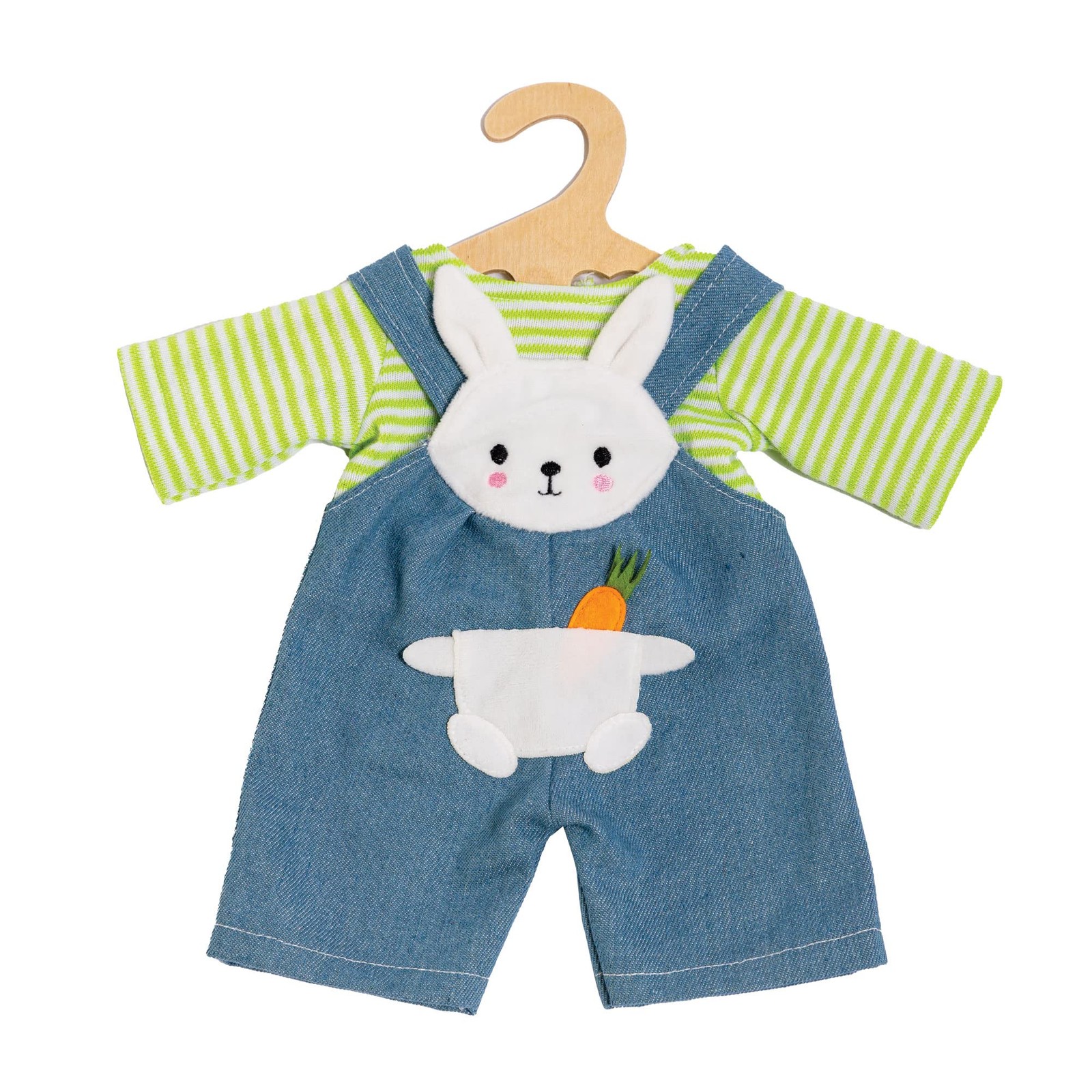 Heless 2316 Doll Clothes in Bunny Lou Design 2-Piece Set with Dungarees and Stri