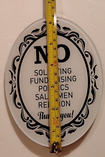 No Soliciting Fundraising Politics Salesman Religion Thank You! Sign 6"X4.5" - Picture 2 of 7