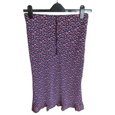 Womens Monsoon Skirt UK12 Ditsy Floral Midi Ruffle Hem 90s Y2K Boho Vintage EC