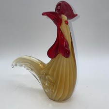 Murano Style Rooster Hand Blown Art Glass Figurine Sculpture 8  