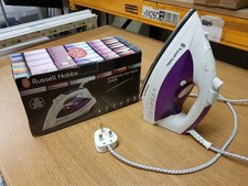 Russell Hobbs Steamglide Steam Iron 2400W White Purple Excellent Condition