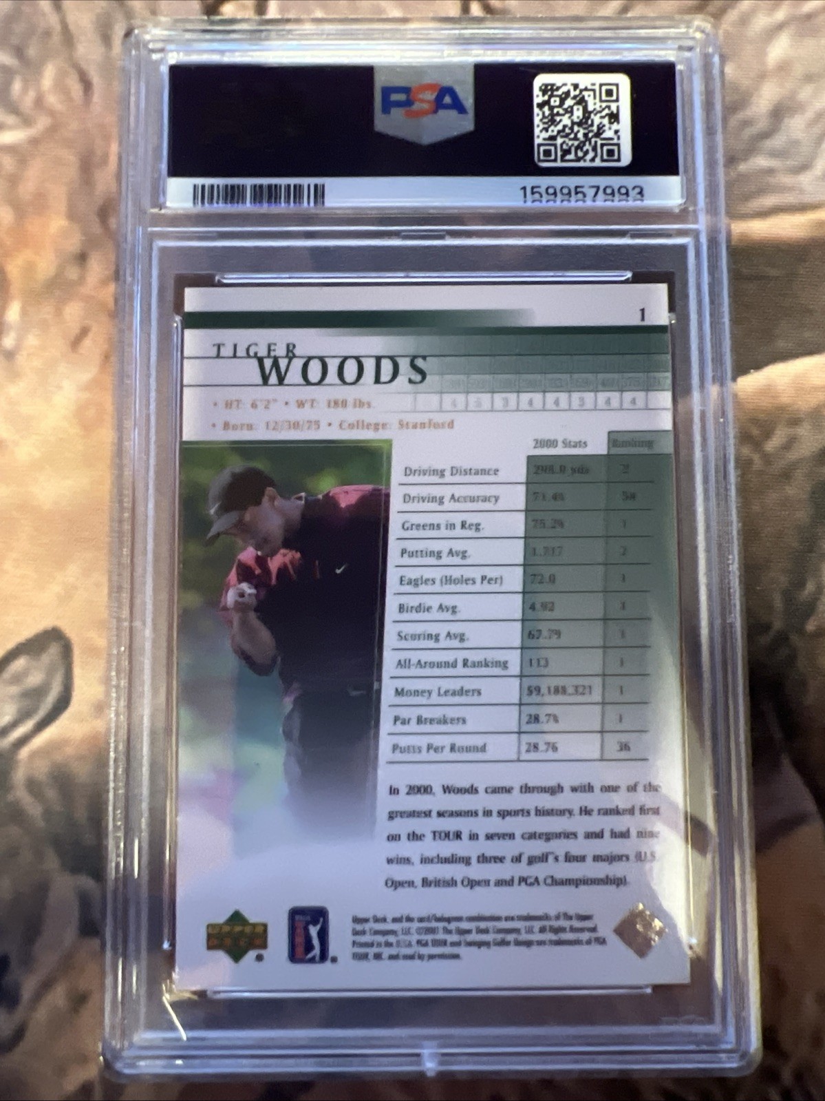 2001 Upper Deck - Tiger Woods #1 (RC) view 2
