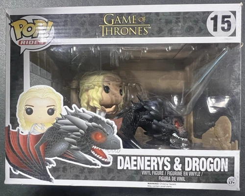 Funko PPOP! Rides: Game of Thrones - Daenerys Targaryen (w/ Drogon) #15 *Damaged