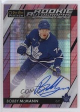 2023-24 O-Pee-Chee Platinum Rookie Red Prism 49/50 Bobby McMann #R-BM Auto 1p1m