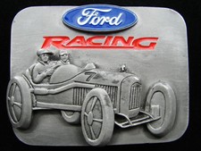 RG13167 REALLY NICE FORD RACING SPORTS COMMEMORATIVE PEWTER BELT BUCKLE