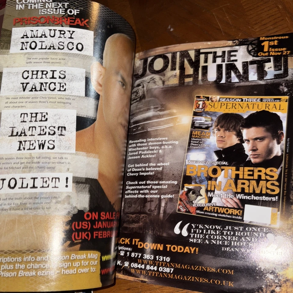 VTG Official 2007 Prison Break Magazine: Dominic Purcell Robert Knepper News Foto 3 de 4