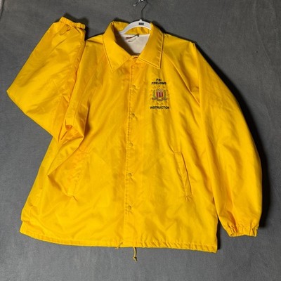 Vintage Hartwell FBI Firearms Instructor Coaches Jacket Yellow Mens XL USA Made