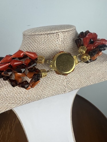 Collana Vintage Multi Otto Fili Girocollo Perline Dichiarazione 23” Non Marcata - Foto 5 di 8