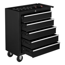 5-Drawer Tool Chest Heavy Duty Cart Rolling Tool Box on Wheels, for Garage Black