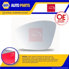 Mirror Glass fits OPEL CORSA Left 2019 on N/S Passenger Side Door Apec Quality