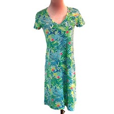 NWT Made in PERU Lilly Pulitzer Tee-Shirt Etta Dress Lion Head Floral Unlined XS
