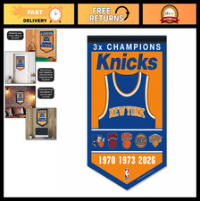 NBA Champions Banner Pennant - New York Knicks 3-Time Championship Decor