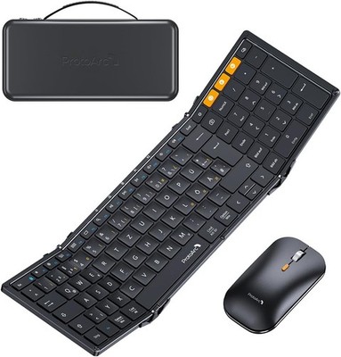 ProtoArc faltbare Tastatur Maus XKM01 Full-Size Bluetooth 2.4G Dual BT QWERTZ sc