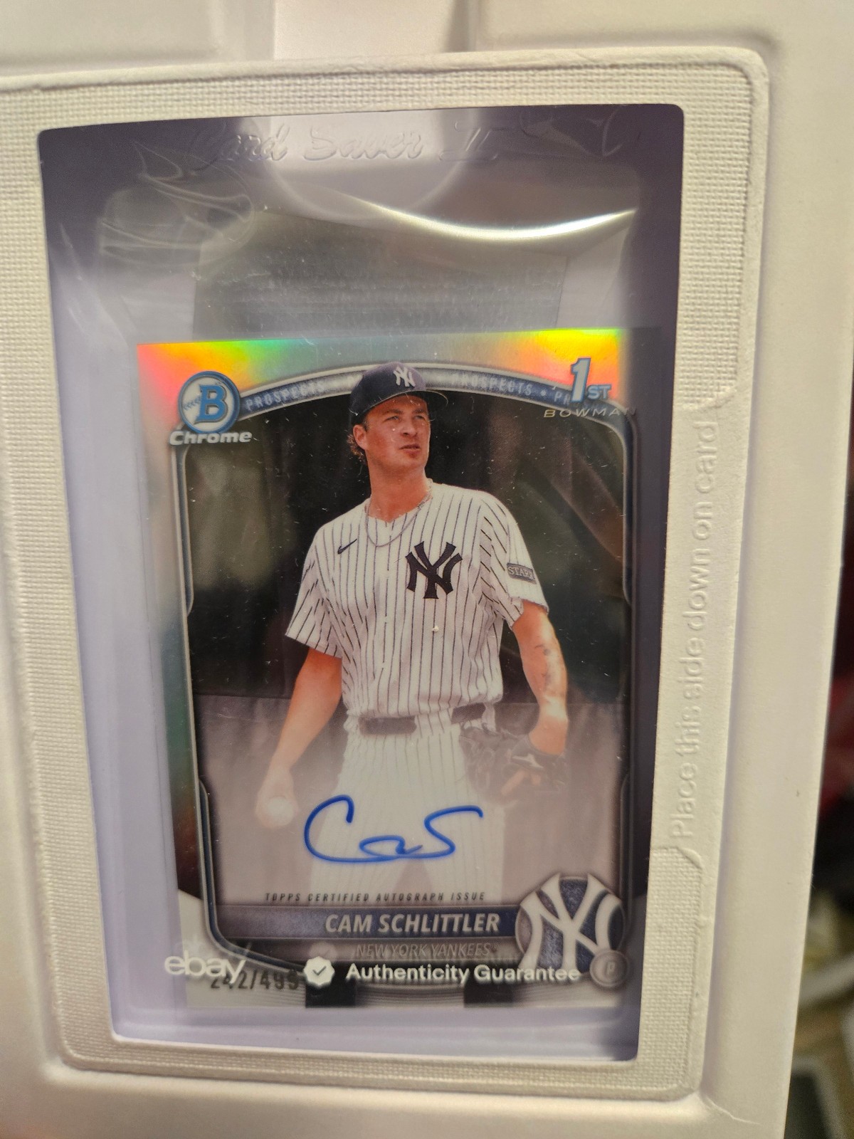 Cam Schlittler 2025 Bowman Chrome 1st Bowman AUTO Refractor /499 NY Yankees