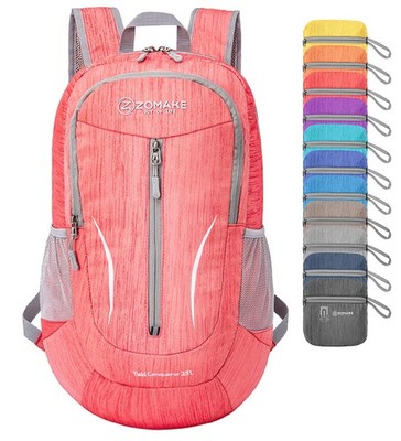 Ultra Lightweight Packable Backpack 25L Foldable Hiking Water Resistant Red
