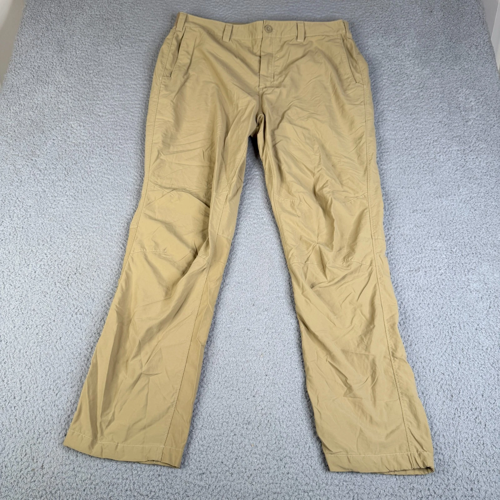 Simms Pants Mens 38 x 29 Khaki Beige Nylon Lightweight Outdoors Fishing Hiking