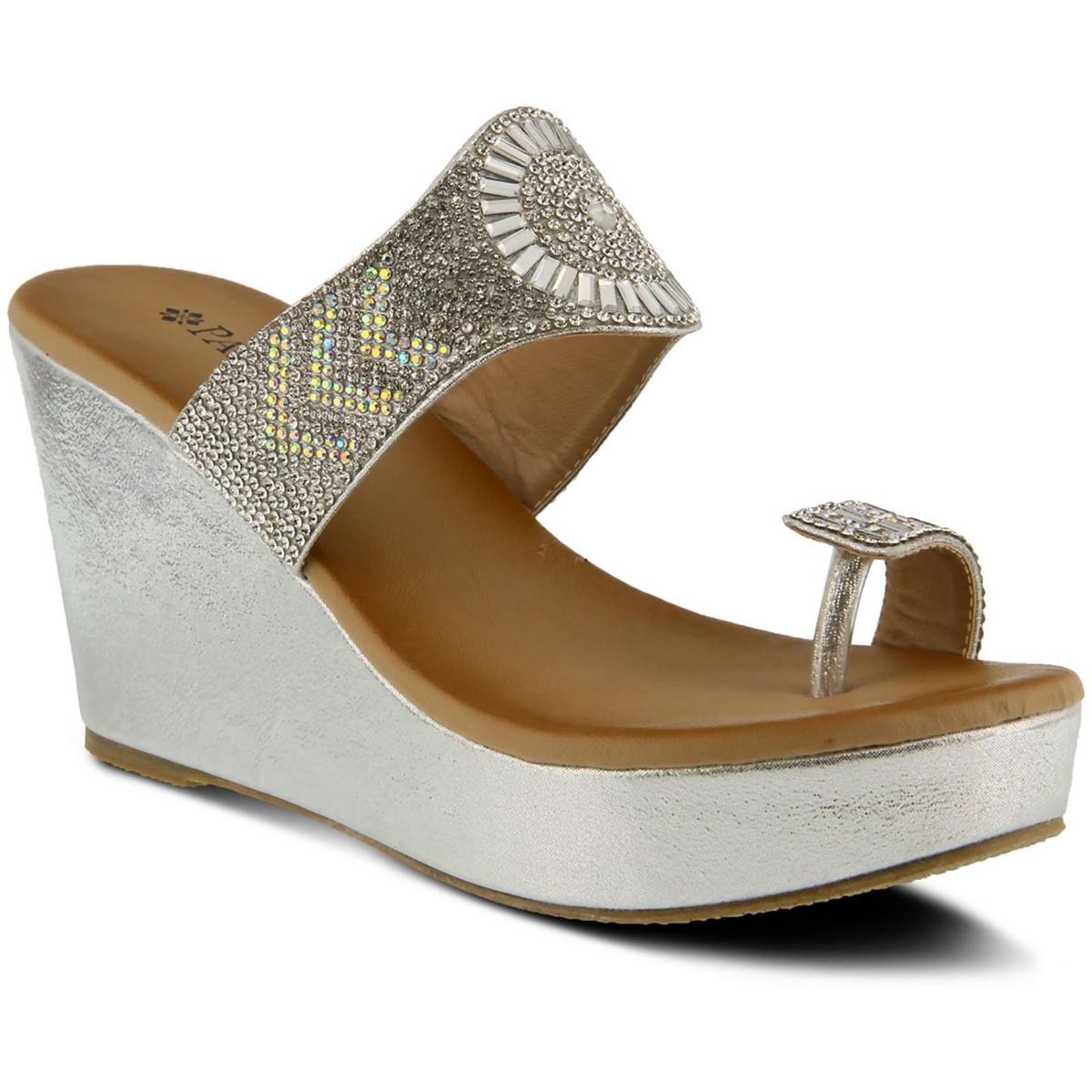 Patrizia by Spring Step Женские белые босоножки на танкетке heenasl 9 Medium (B,M) 3916