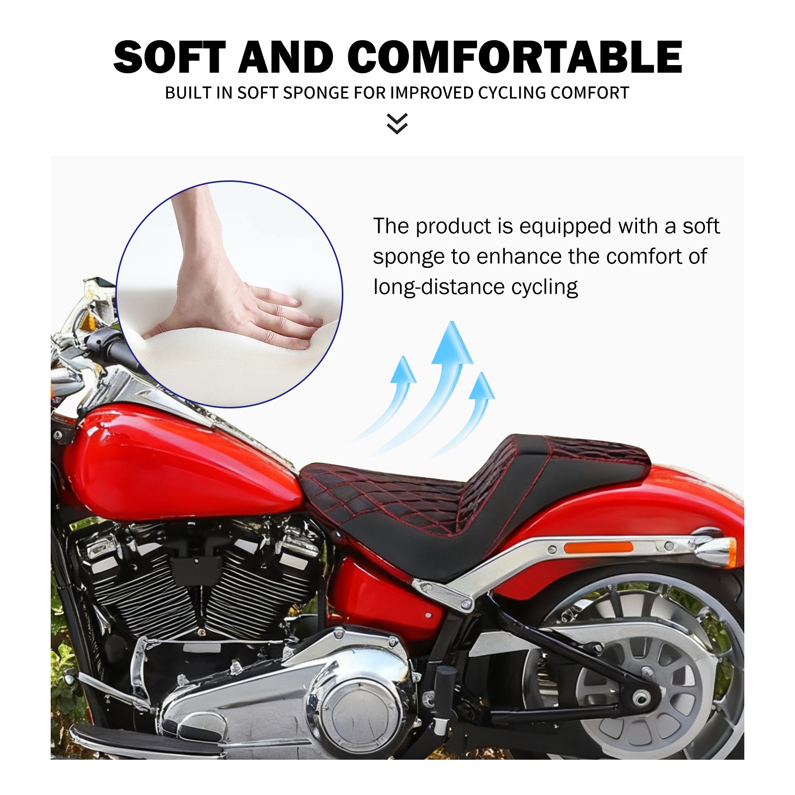 Driver Passenger Seat Red Stitching For Harley 18-25 Fat Boy 23-25 Breakout FXBR