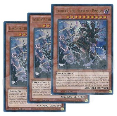 Yugioh Lord of the Heavenly Prison x 3 - 1st Edition Ultra Rare NM - Free Holo