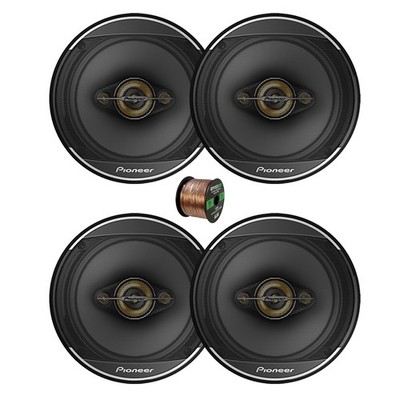 2 Pair (Qty 4) of Pioneer 6.5'' 350W Speakers with 50 Feet 16 Gauge Speaker Wire