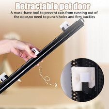 Retractable Pet Gates Door Barrier Pets Two Hooks Three Locate Dog Proof Gate