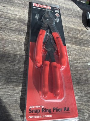 Sears Craftsman USA Nos 2pc Snap Ring Plier Set Kit 47382 Internal External