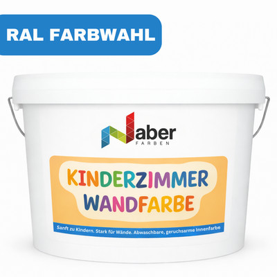 10 L Kinderzimmer Wandfarbe, Abwaschbar, Lösemittelfrei, RAL Farbwahl - MATT