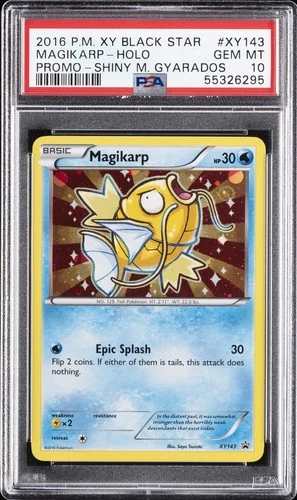 2016 POKEMON XY BLACK STAR PROMO SHINY MEGA GYARADOS #XY143 MAGIKARP-HOLO PSA 10