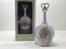 PRECIOUS MOMENTS Porcelain Bell 181307 "Peace On Earth…Anyway" Dated 1996’ (#11)