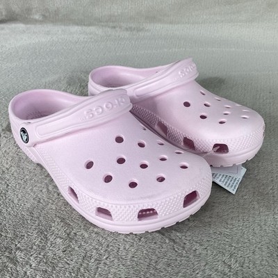 CROCS Classic Kids Clogs Sandals Size 5 Womens 7 Milk Pink Slip On Shoes NEW