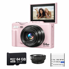 Digital Camera 64MP 60FPS Video HDMI Photo 16x Zoom w/64G SD Vlogging Youtube 4K