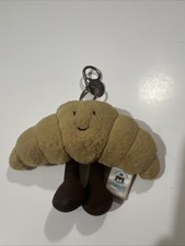 Jellycat Amuseables Croissant Plush Keychain Bag Charm Brown