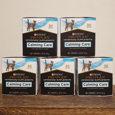 (5) Boxes Purina Pro Plan Supplements Calming Care for Cats 30 Sachets Each 5/26