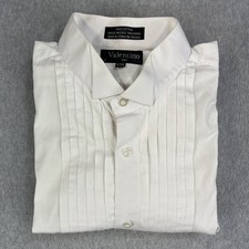 Valentino Tuxedo Shirt Mens XXL White Aurelio Cotton Italy Designer Formal