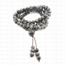 Labradorite 108 Mala Prayer Beads Tibetan Necklace Handmade Healing Buddhism