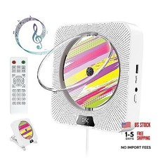Portable CD Player with Bluetooth, Wall Mountable CD Player with Dust Cover,FM