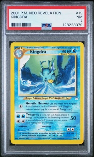 2001 POKEMON NEO REVELATION #19 KINGDRA PSA 7