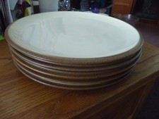 five Denby Energy Cinnamon earthenware dinner plates 27cm