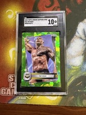 2025 Topps Chrome Sapphire WWE The Rock Green 60/75 SGC 10