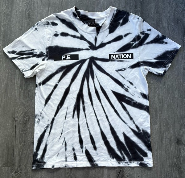 PE Nation Real Challenger T-Shirt Monochrome Tie Dye Size XS